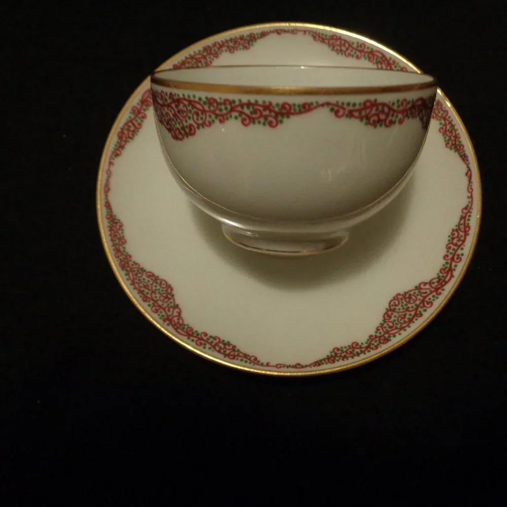 FRENCH VINTAGE EARLY FRENCH BONE CHINA CUP & SAUCER